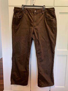 Duluth Trading Co Heavyweight Fire Hose Pants Men's 42X30 Relaxed Fit Dark Brown
